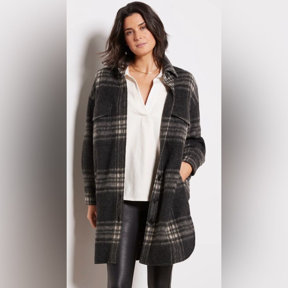 Faherty Black and Gray Plaid Women's Jacket - Picture 4 of 13